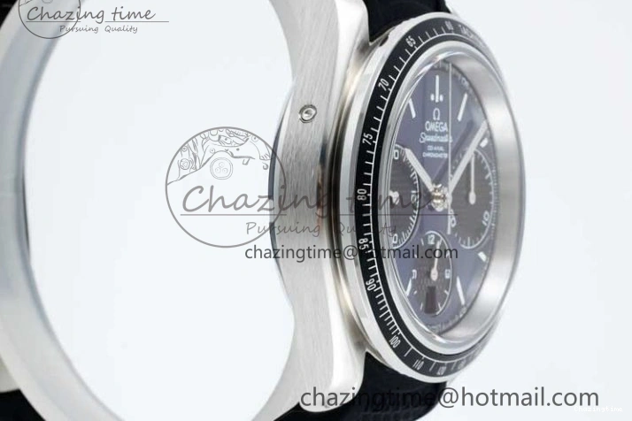 1227 SportInspired Speedmaster Racing Master SS HKF Best Edition Blue Black Dial on Black Rubber Strap A 7817